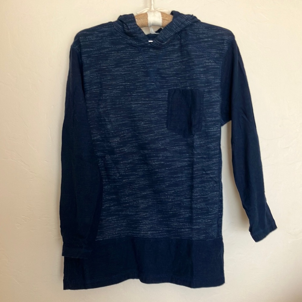 Distortion Navy Long-sleeved Hooded shirt, Size  S.